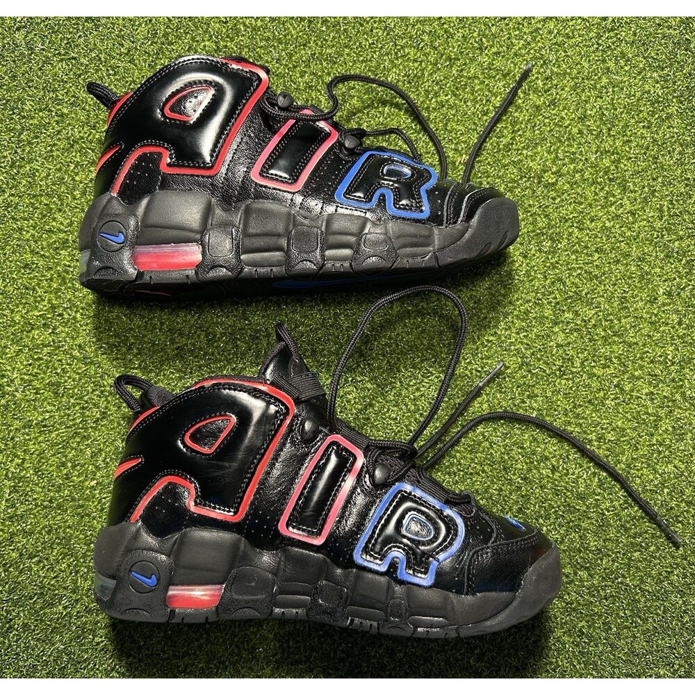 Nike Air More Uptempo Electric Black Red GS Size 4 Y Basketball Shoe FD1012 001